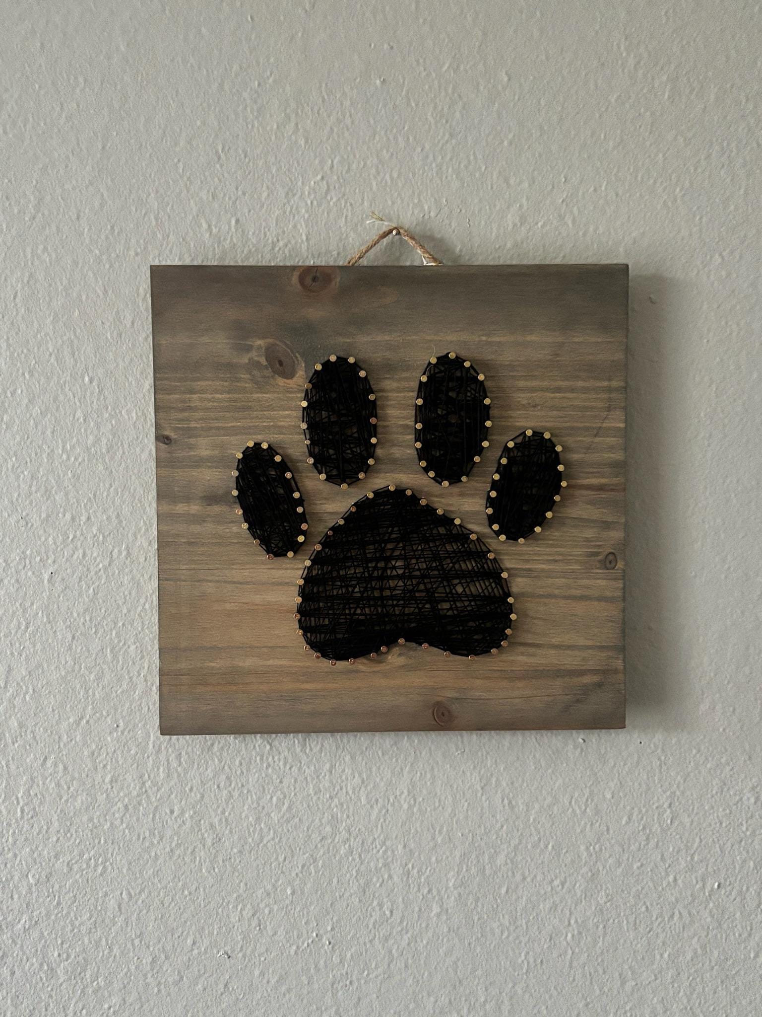Paw Print String Art | Handmade Pet Wall Decor | Animal Lover Gift