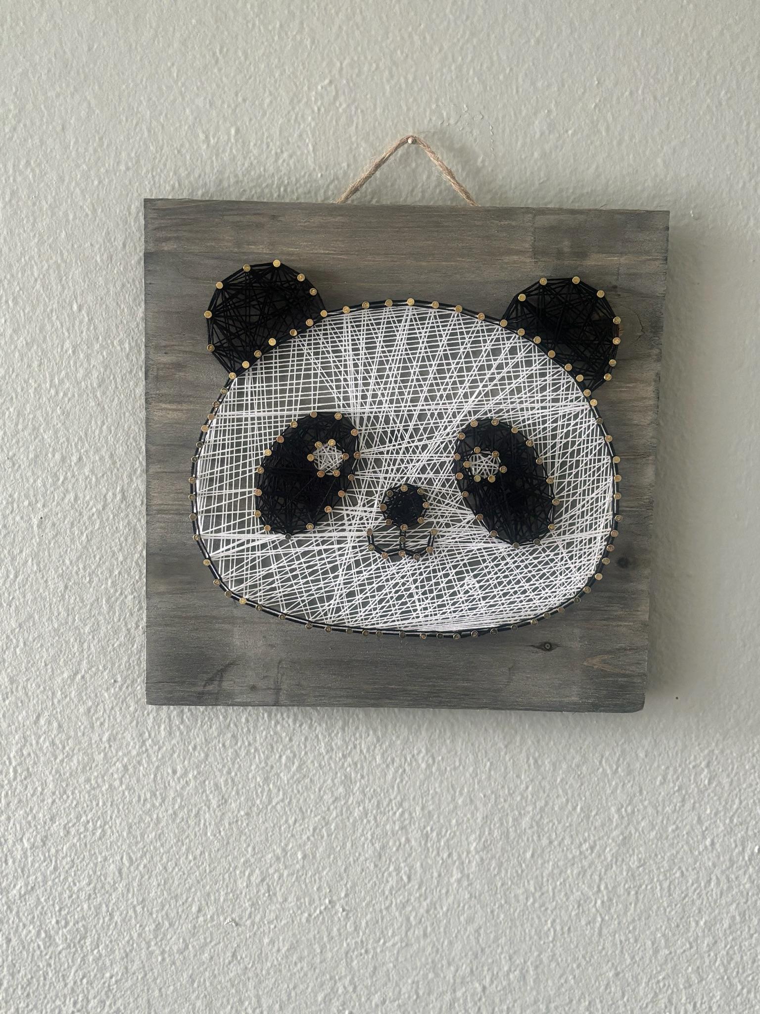Panda Bear String Art | Handmade Animal Wall Decor | Woodland Nursery Art | Home Accent