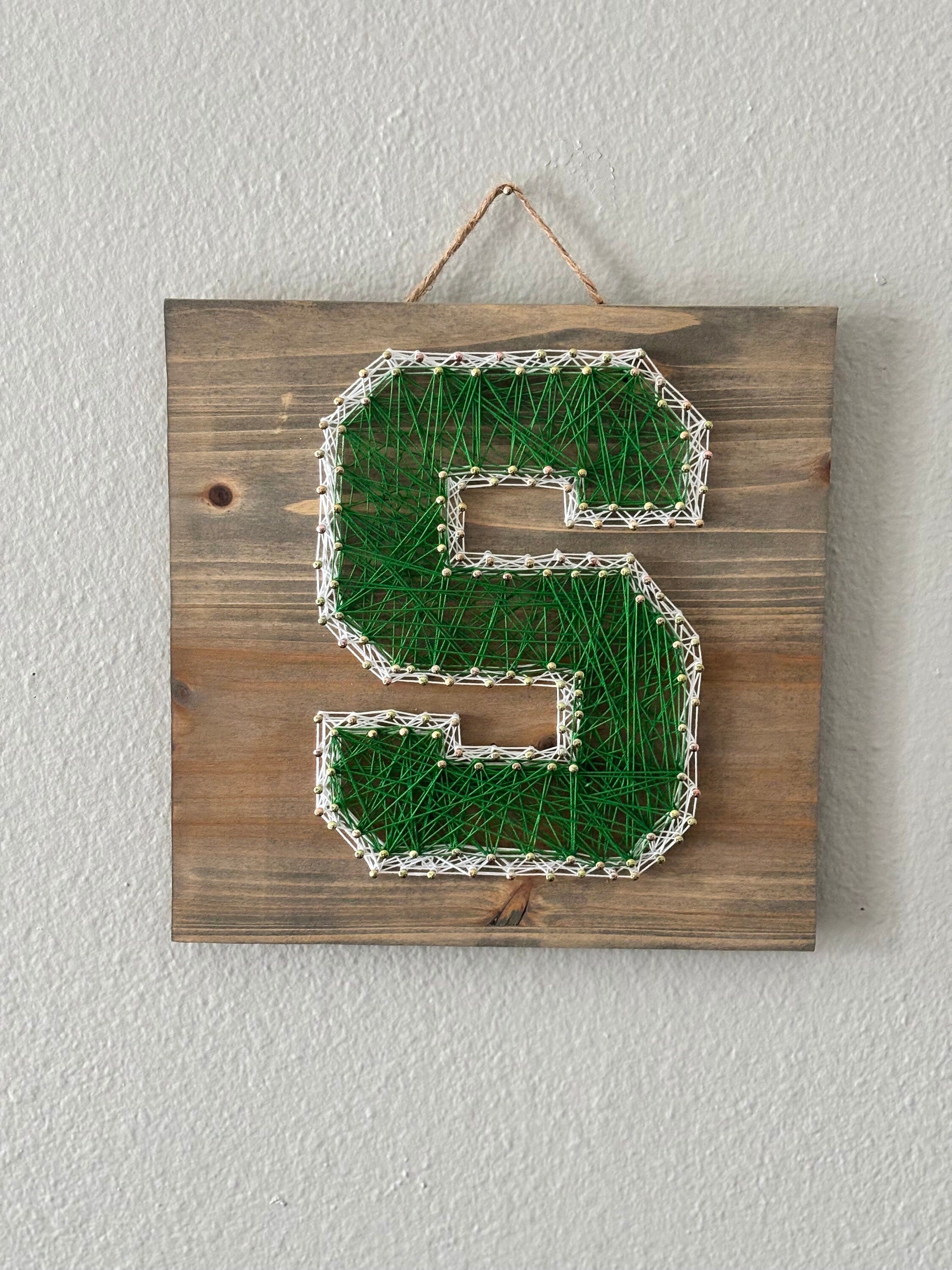 MSU Block S String Art | Handmade Michigan State Decor | Spartan Pride Gift