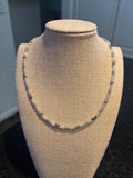 Grey Crystal Dainty Beaded Necklace