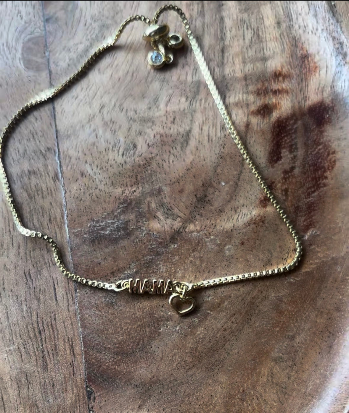 "Mama" Gold-filled slider bracelet