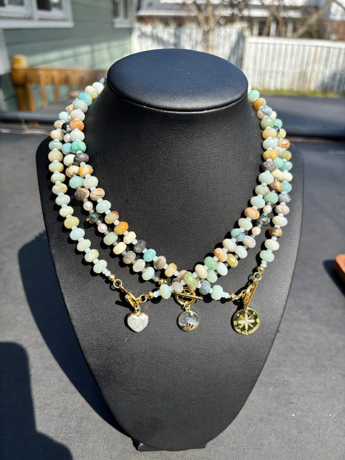 Beaded Amazonite Necklaces with charms