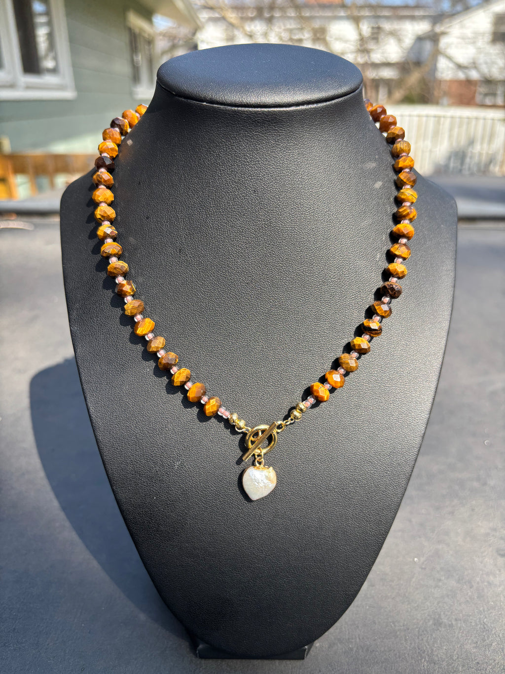 Tiger Eye Faceted Beaded Necklace
