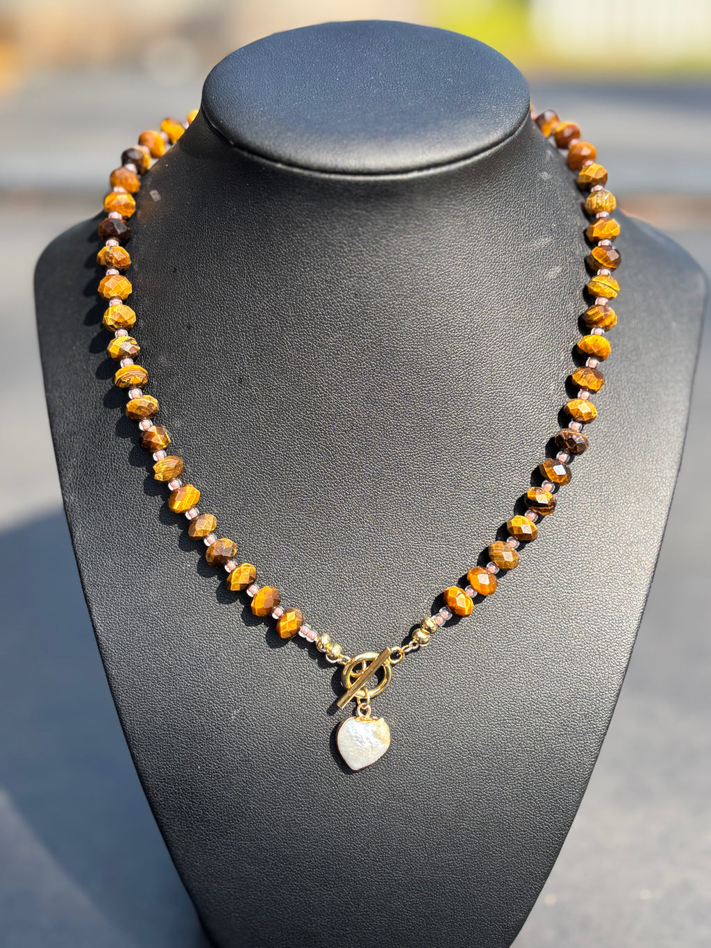 Tiger Eye Faceted Beaded Necklace