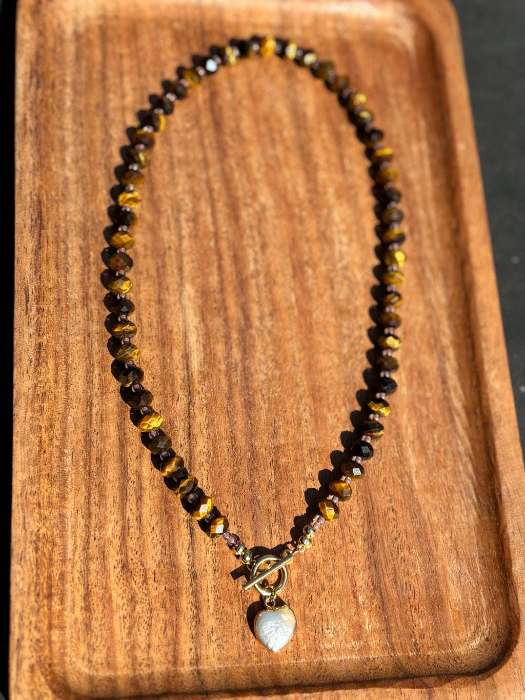 Tiger Eye Faceted Beaded Necklace