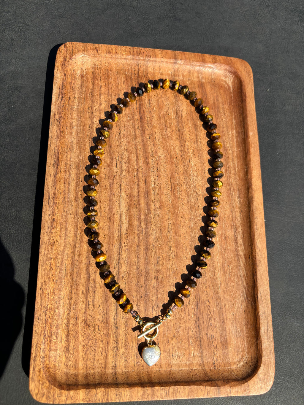 Tiger Eye Faceted Beaded Necklace