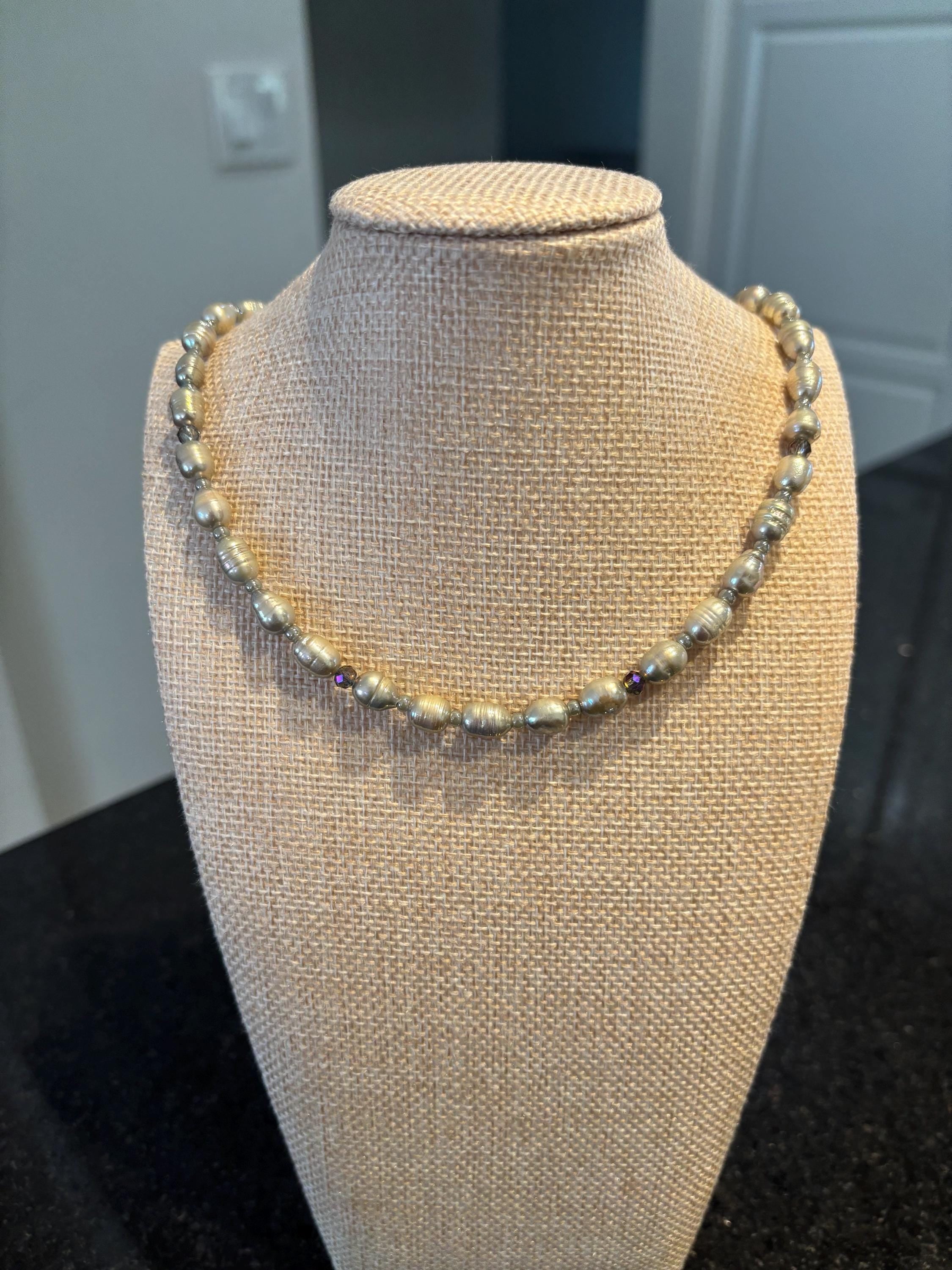 Handmade Grey Freshwater Pearl Beaded Necklace