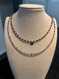 Dainty Garnet Beaded Necklace