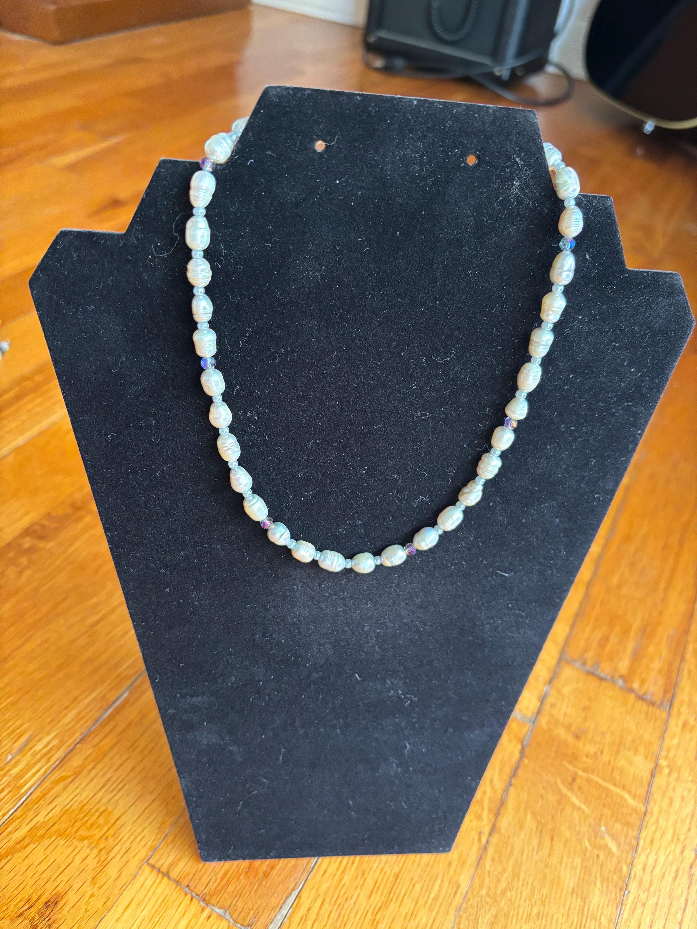 Handmade Grey Freshwater Pearl Beaded Necklace